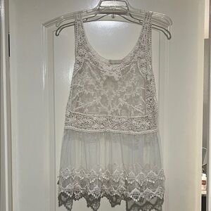 Dreamers White Lace Tunic Top